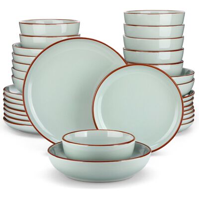 Vancasso 32 Piece Stoneware Dinnerware Set Jade Stone Green 32 Vancasso 32 Piece Stoneware Dinnerware Set Jade Stone Green 32