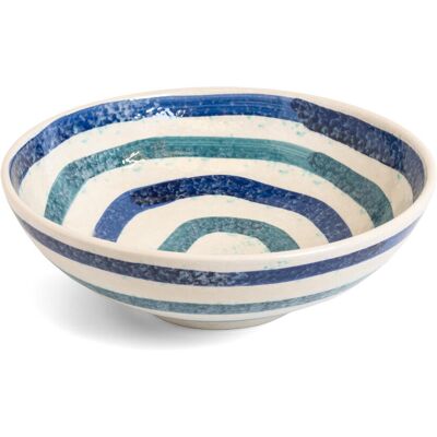 Ivy Bronx Ayianna Waves Serving Bowl Blue;White 32cm W Ivy Bronx Ayianna Waves Serving Bowl Blue;White 32cm W