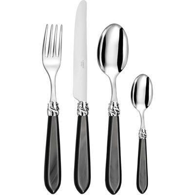 CAPDECO Diana 24 Piece Cutlery Set, Service for 6 Pearl Black 24 CAPDECO Diana 24 Piece Cutlery Set, Service for 6 Pearl Black 24