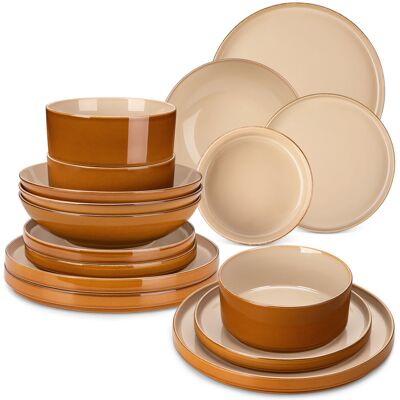 Vancasso 12-Piece Dinnerware set for 4 Brown Vancasso 12-Piece Dinnerware set for 4 Brown