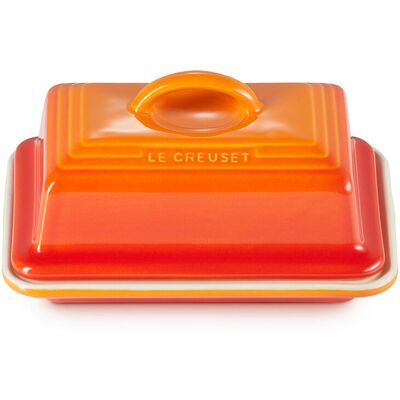 Le Creuset Stoneware Butter Dish - Orange - Durable Oven Safe Le Creuset Stoneware Butter Dish - Orange - Durable Oven Safe