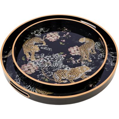 Latitude Vive Ovitt 2 Piece Serving Tray Set Black;Gold;Pink 114.3cm W X 114.3cm D X 10.16cm H Latitude Vive Ovitt 2 Piece Serving Tray Set Black;Gold;Pink 114.3cm W X 114.3cm D X 10.16cm H