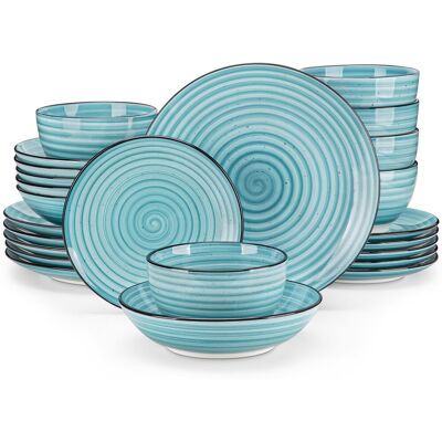 Vancasso 24 Piece Dinnerware Set, Service for 6 Blue Vancasso 24 Piece Dinnerware Set, Service for 6 Blue
