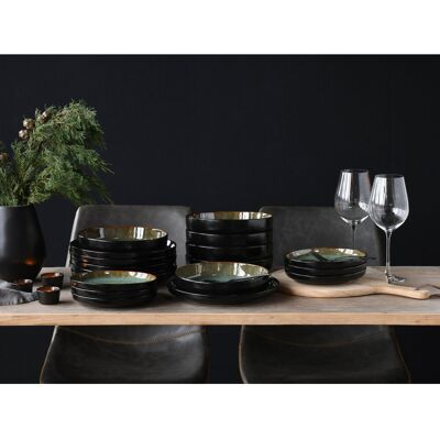 Creatable Nordic Fjord 12 Piece Dinnerware Set, Service for 6 Black;Green 12 Creatable Nordic Fjord 12 Piece Dinnerware Set, Service for 6 Black;Green 12