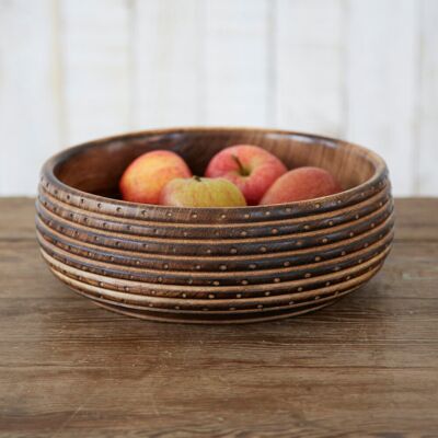 Paper High Natural Carved Mango Wood Bowl Brown 1 Paper High Natural Carved Mango Wood Bowl Brown 1