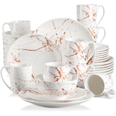 LOVECASA 32 Piece Dinnerware Set, Service for 8 White 32 LOVECASA 32 Piece Dinnerware Set, Service for 8 White 32