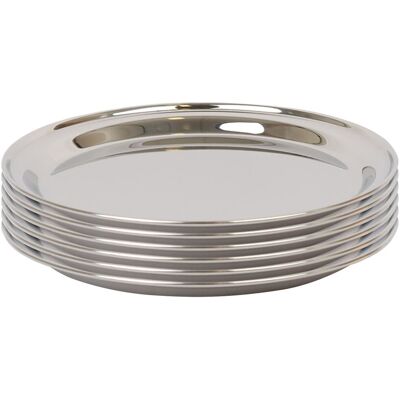 Argon Tableware 6x 40.5cm Round Stainless Steel Serving Trays - Serving Trays Argon Tableware 6x 40.5cm Round Stainless Steel Serving Trays - Serving Trays