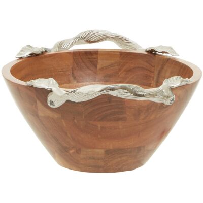 Alpen Home Drea Wood Serving Bowl Silver;Brown 33cm W Alpen Home Drea Wood Serving Bowl Silver;Brown 33cm W