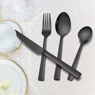 Latitude Run Wrangell 16 Piece Stainless Steel Cutlery Set , Service for 4 Satin Black 16 Latitude Run Wrangell 16 Piece Stainless Steel Cutlery Set , Service for 4 Satin Black 16