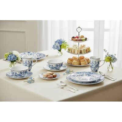 Waterside 16pc Blue Floral Porcelain Dinner Set Blue;White 16 Waterside 16pc Blue Floral Porcelain Dinner Set Blue;White 16