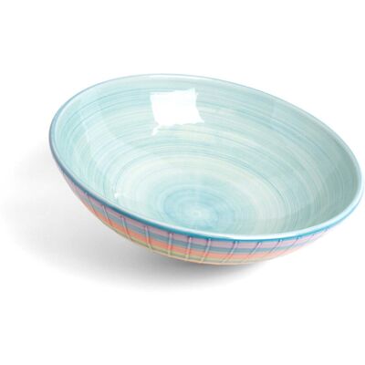 Beachcrest Home Chidsey Ceramic Serving Bowl Blue;Green;Red;Yellow;Orange;Purple 10 cm H x 32 cm W x 32 cm D Beachcrest Home Chidsey Ceramic Serving Bowl Blue;Green;Red;Yellow;Orange;Purple 10 cm H x 32 cm W x 32 cm D
