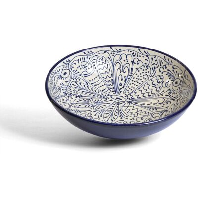 Marlow Home Co. Gaia Serving Bowl Blue;White 10cm H x 32cm W Marlow Home Co. Gaia Serving Bowl Blue;White 10cm H x 32cm W