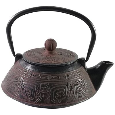Buckingham Cast Iron Japanese Tetsubin Teapot Aztac Pattern Black 800ml Buckingham Cast Iron Japanese Tetsubin Teapot Aztac Pattern Black 800ml