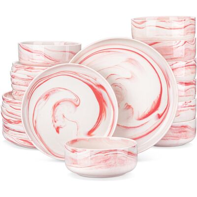 MALACASA 24 Piece Porcelain China Dinnerware Set - Service for 8 Blue 24 MALACASA 24 Piece Porcelain China Dinnerware Set - Service for 8 Blue 24