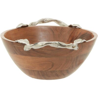 Alpen Home Climenhaga Wood Serving Bowl Silver;Brown 37cm W Alpen Home Climenhaga Wood Serving Bowl Silver;Brown 37cm W