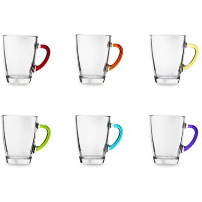 Excelsa Limpido Glass Coffee Cup Multicoloured 300ml Excelsa Limpido Glass Coffee Cup Multicoloured 300ml