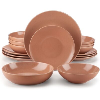 Vancasso Karsabe Dinnerware - Set of 16 Orange 16 Vancasso Karsabe Dinnerware - Set of 16 Orange 16