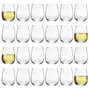 Argon Tableware - Corto Stemless Wine Glasses - Clear 10.0 H x 6.5 W cm