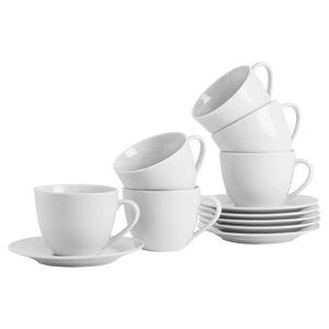 Argon Tableware - Classic Cappuccino Cup & Saucer Set - 320ml - White white 6.5 H cm