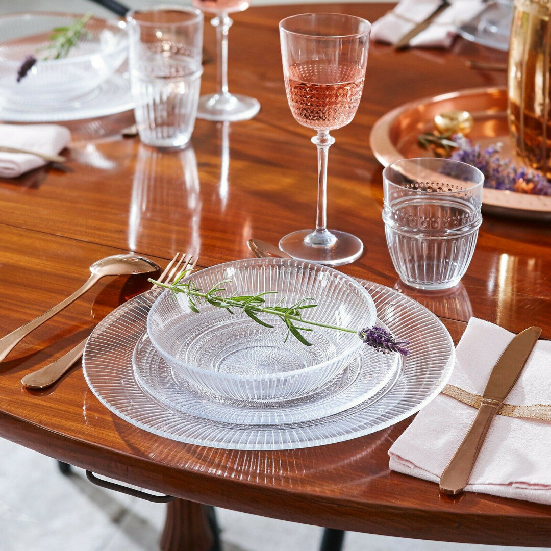 Luminarc Louison 18 Piece Dinnerware Set, Service for 6 Clear 18