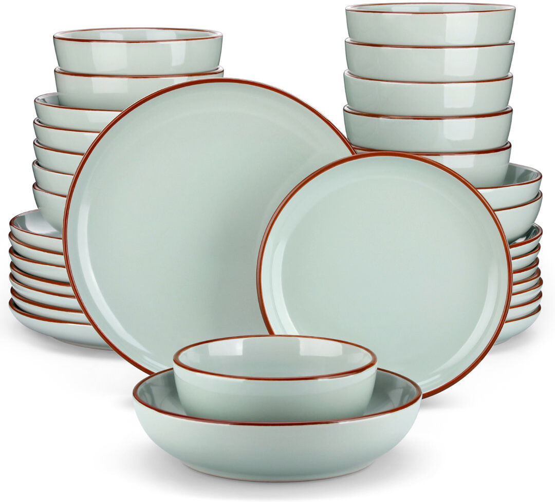 Vancasso 32 Piece Stoneware Dinnerware Set Jade Stone Green 32