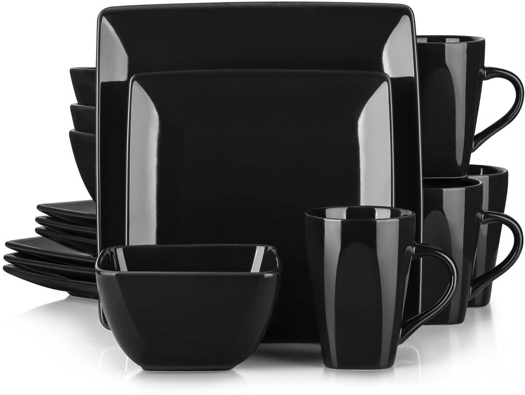 Vancasso Soho 16 Piece Dinnerware Set, Service for 4 Black 16