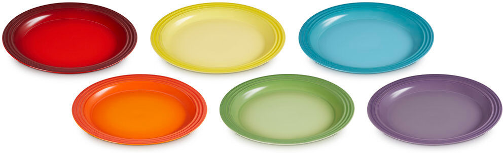 Le Creuset Rainbow Collection 27cm Stoneware Dinner Plate Blue;Green;Red;Yellow;Orange;Purple 27cm W X 27cm W