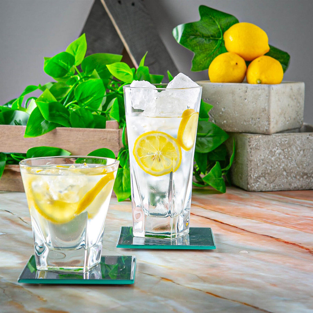 RCR Crystal - Fusion Whisky Glasses Set - Modern Cut Glass Cocktail Tumblers - 270ml Clear 12