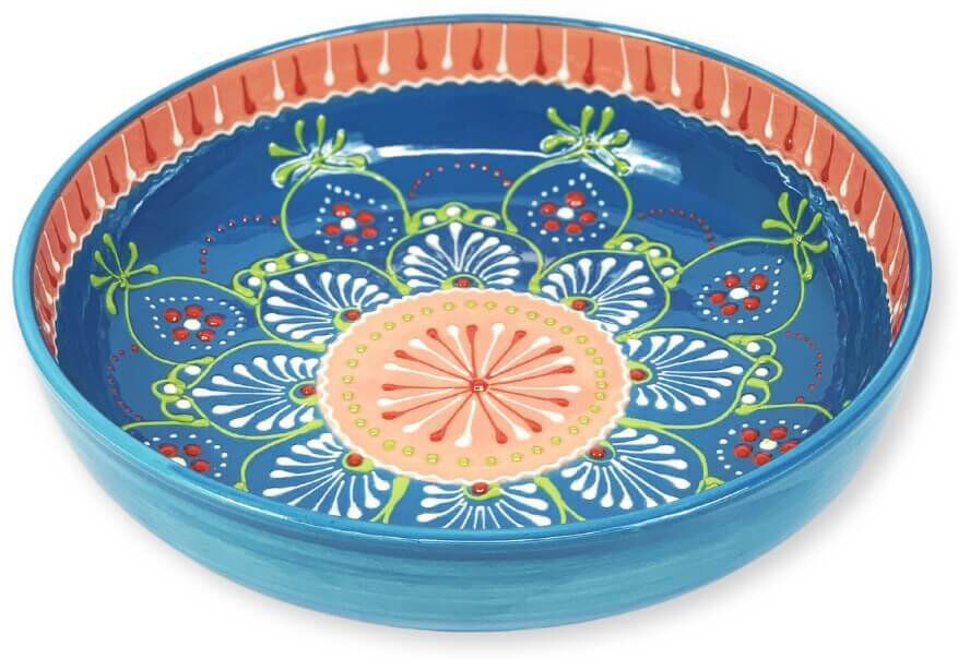 Latitude Vive Catlee Ceramic Salad Bowl Blue;Pink 30cm W