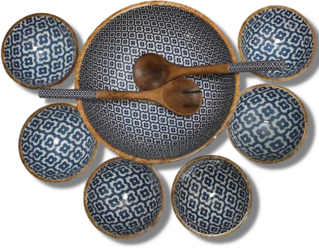 Latitude Vive Layman Sambhal Serving Bowl Set Natural Wood;Sambhal 30cm W