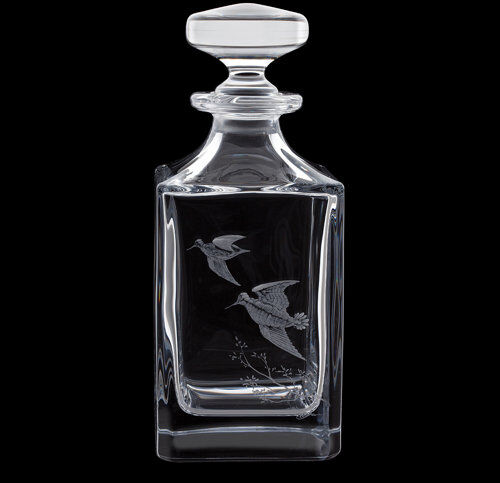 Royal Brierley Hand Engraved Woodcock  0.65L Decanter Royal Brierley  - Size: 22cm H X 9cm W X 9cm D Royal Brierley Hand Engraved Woodcock  0.65L Decanter Royal Brierley  - Size: 22cm H X 9cm W X 9cm D