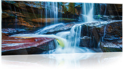 Brayden Studio Waterfall Photograph Print on Glass Brayden Studio Size: 60.5cm H x 136cm W  - Size: 40.64cm H x 60.96cm W x 3.81cm D Brayden Studio Waterfall Photograph Print on Glass Brayden Studio Size: 60.5cm H x 136cm W  - Size: 40.64cm H x 60.96cm W x 3.81cm D