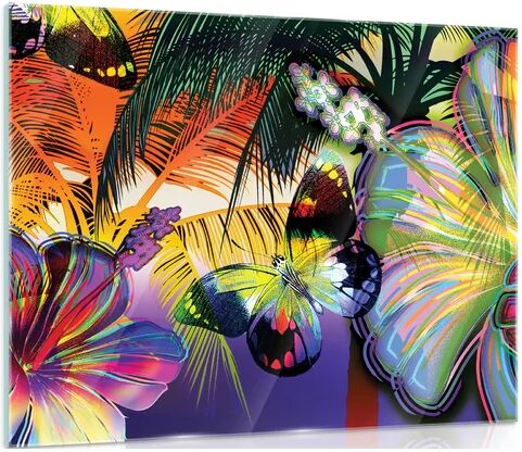 17 Stories Butterfly Graphic Art Print on Glass 17 Stories Size: 60cm H x 80cm W  - Size: 50cm H x 50cm W