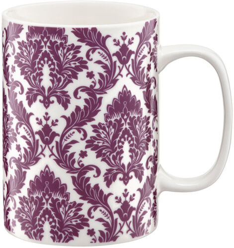 Bloomsbury Market Burwell Bone China Mug (Set of 4) Bloomsbury Market Colour: White/Purple  - Size: 11cm H X 18cm W X 20cm D Bloomsbury Market Burwell Bone China Mug (Set of 4) Bloomsbury Market Colour: White/Purple  - Size: 11cm H X 18cm W X 20cm D