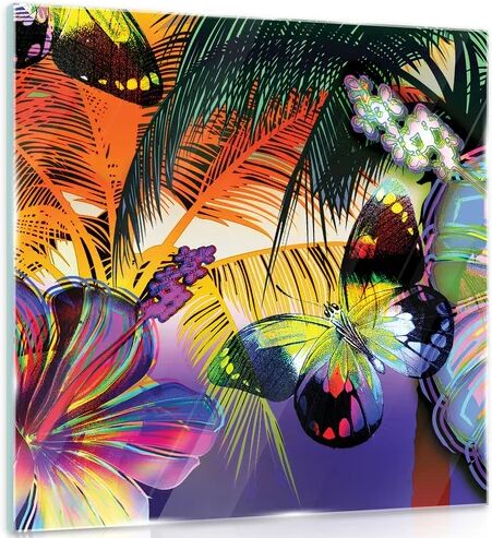 17 Stories Butterfly Graphic Art Print on Glass 17 Stories Size: 50cm H x 50cm W  - Size: 1cm H X 200cm W X 1cm D 17 Stories Butterfly Graphic Art Print on Glass 17 Stories Size: 50cm H x 50cm W  - Size: 1cm H X 200cm W X 1cm D