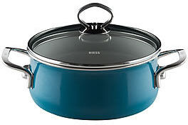 Riess Kelomat Aquamarine Casserole with Glass Lid Riess Kelomat Size: 24 cm  - Size: 6cm H X 47cm W X 29cm D Riess Kelomat Aquamarine Casserole with Glass Lid Riess Kelomat Size: 24 cm  - Size: 6cm H X 47cm W X 29cm D