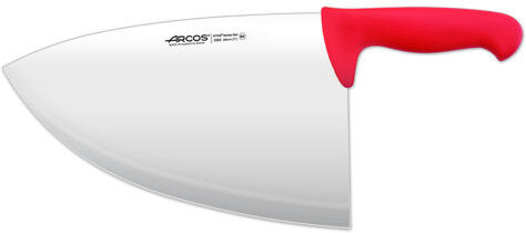 Arcos Steak Cleaver Arcos Handle Colour: Red, Blade Length: 28cm  - Size: 46cm H X 16cm W X 2cm D Arcos Steak Cleaver Arcos Handle Colour: Red, Blade Length: 28cm  - Size: 46cm H X 16cm W X 2cm D