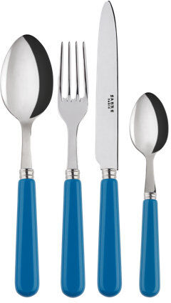 Sabre Paris Basic 4 Piece 18/10 Stainless Steel Cutlery Set, Service for 1 Sabre Paris Colour: Cerulean Blue Sabre Paris Basic 4 Piece 18/10 Stainless Steel Cutlery Set, Service for 1 Sabre Paris Colour: Cerulean Blue