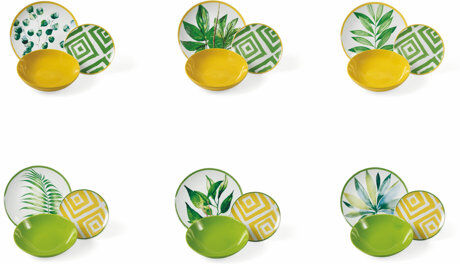 Villa d'Este Home Botanique 18 Piece Dinnerware Set, Service for 6 Villa d'Este Home  - Size: 5cm H X 27cm W X 27cm D Villa d'Este Home Botanique 18 Piece Dinnerware Set, Service for 6 Villa d'Este Home  - Size: 5cm H X 27cm W X 27cm D