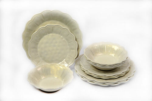 Tar Hong Saville Scallop Blush 12 Piece Melamine Dinnerware Set, Service for 4 Tar Hong Colour: Oyster 30cm H X 26cm W X 26cm D Tar Hong Saville Scallop Blush 12 Piece Melamine Dinnerware Set, Service for 4 Tar Hong Colour: Oyster 30cm H X 26cm W X 26cm D