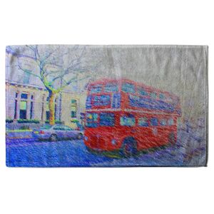 Ebern Designs London Bus Green Front Tea Towel blue 25.0 H x 16.0 W cm