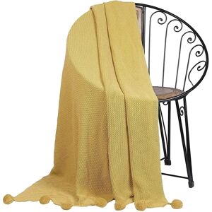 Brambly Cottage Silberman Knitted 100% Cotton Throw green/yellow/brown 130.0 H x 150.0 W cm