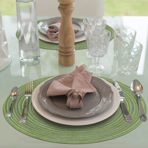 Ebern Designs 6-Piece Round Placemats & Coasters Set, Non-Slip, Washable, Heat-Resistant, Stylish Table Decor Green 38cm W X 38cm L X 0.1cm D Ebern Designs 6-Piece Round Placemats & Coasters Set, Non-Slip, Washable, Heat-Resistant, Stylish Table Decor Green 38cm W X 38cm L X 0.1cm D