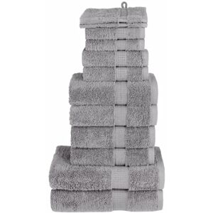 Ebern Designs Premium Towel Set SOLUND 600 Gsm Grey Washcloth;Hand Towel;Bath Towel Ebern Designs Premium Towel Set SOLUND 600 Gsm Grey Washcloth;Hand Towel;Bath Towel