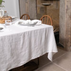 Ebern Designs Elegant White Pure Linen Tablecloth White 300cm D X 180cm L Ebern Designs Elegant White Pure Linen Tablecloth White 300cm D X 180cm L
