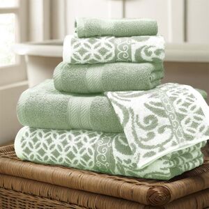 Lark Manor 100% Cotton Bath Towels - Set of 6 Green Washcloth;Hand Towel;Bath Towel Lark Manor 100% Cotton Bath Towels - Set of 6 Green Washcloth;Hand Towel;Bath Towel