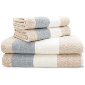 Brayden Studio 100% Cotton Bath Towels - Set of 4 Cream/Grey Hand Towel;Bath Towel Brayden Studio 100% Cotton Bath Towels - Set of 4 Cream/Grey Hand Towel;Bath Towel