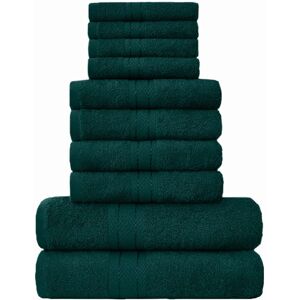 GC GAVENO CAVAILIA 10 Piece Quick Dry Towel Set Dark Green Washcloth;Hand Towel;Bath Towel GC GAVENO CAVAILIA 10 Piece Quick Dry Towel Set Dark Green Washcloth;Hand Towel;Bath Towel