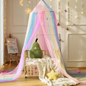East Urban Home Princess Rainbow Bed Canopy, 66 X 270Cm, Pink Blue Blue East Urban Home Princess Rainbow Bed Canopy, 66 X 270Cm, Pink Blue Blue