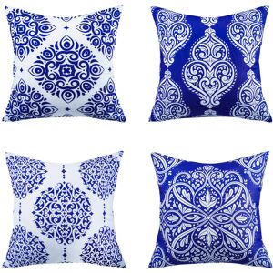 Langley Street Indoor / Outdoor Waterproof Floral Print Blue Square Throw Pillow Cover Blue 45cm H X 45cm W X 1cm D Langley Street Indoor / Outdoor Waterproof Floral Print Blue Square Throw Pillow Cover Blue 45cm H X 45cm W X 1cm D